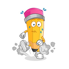 pencil running illustration. character vector