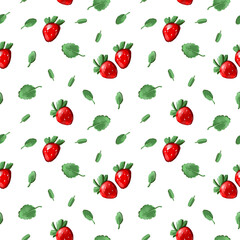 Seamless pattern with strawberries. Antique cutlery. Pattern for the menu, wrapping paper, rustic fabric.