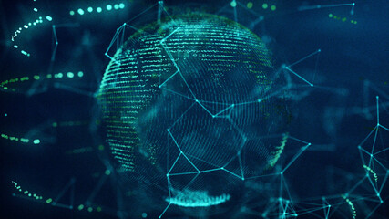 3d rendered illustration of Cyber Earth Head Up Displays. High quality 3d illustration