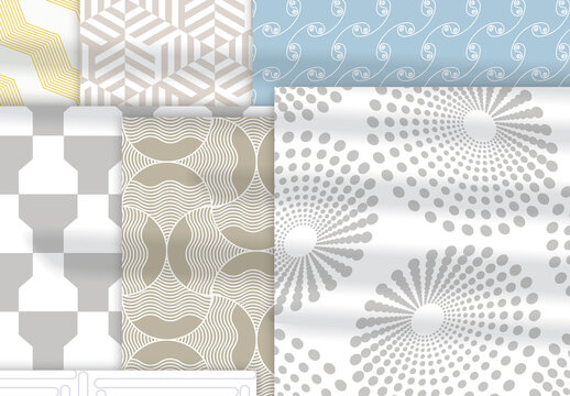 Pastel Colored Simple Geometric Seamless Pattern Collection