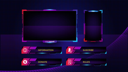 Set of gaming panels with abstract shapes template © Kerfin7