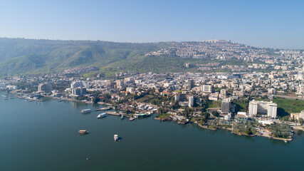 Fototapeta na wymiar Tiberias city with Sea of the Galilee 3