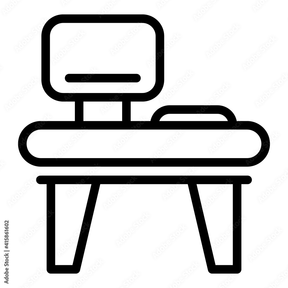 Poster office table icon. outline office table vector icon for web design isolated on white background