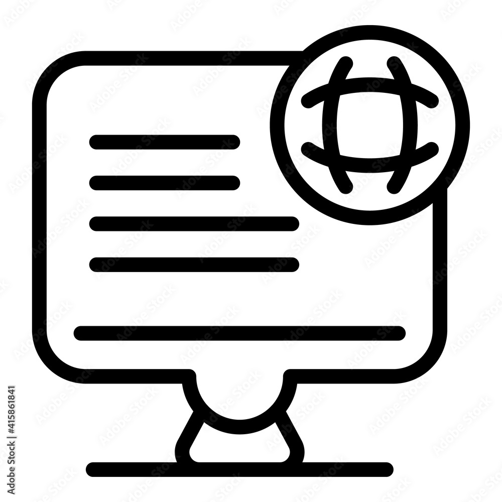 Poster screen working icon. outline screen working vector icon for web design isolated on white background