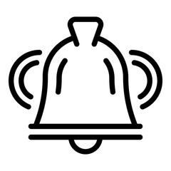 Bell alarm icon. Outline bell alarm vector icon for web design isolated on white background