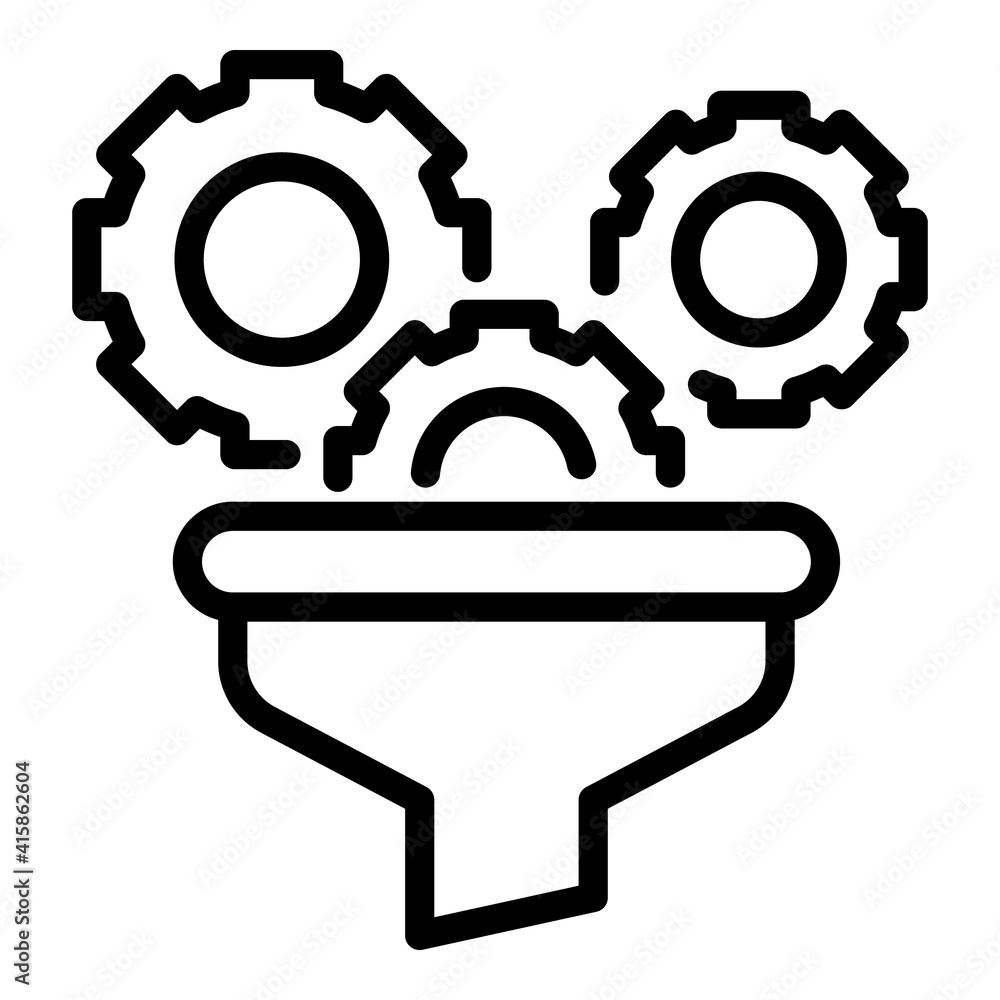 Poster funnel setting icon. outline funnel setting vector icon for web design isolated on white background
