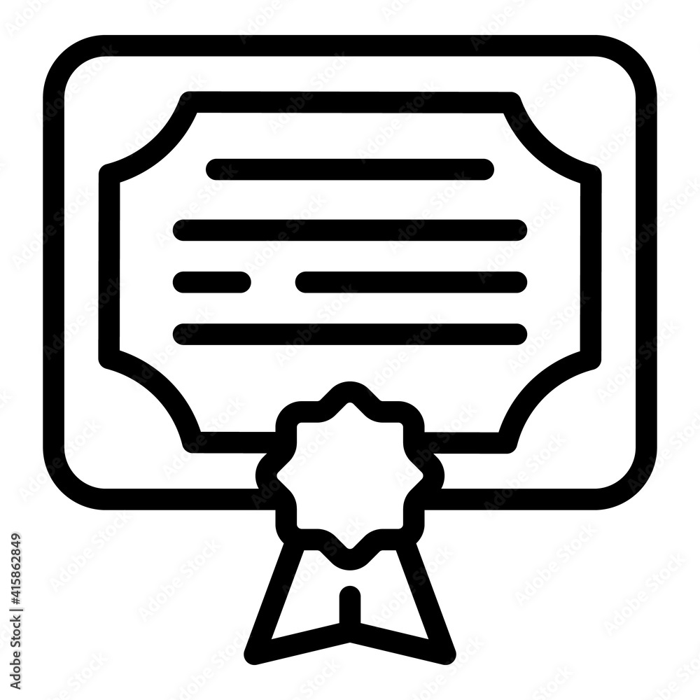 Poster certificate icon. outline certificate vector icon for web design isolated on white background