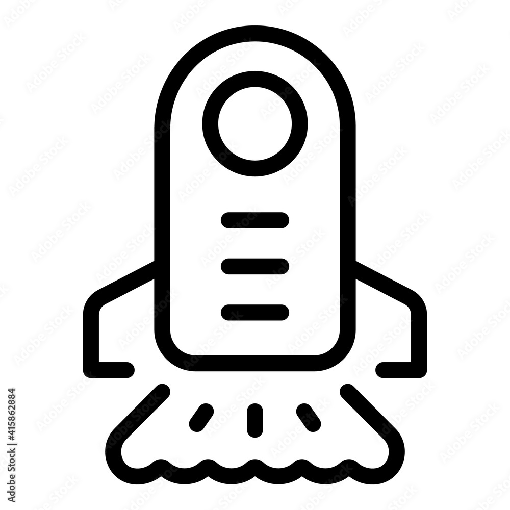 Poster startup rocket icon. outline startup rocket vector icon for web design isolated on white background