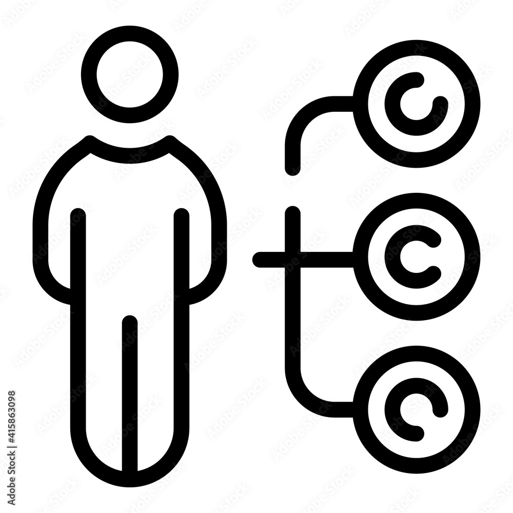 Poster contribution work icon. outline contribution work vector icon for web design isolated on white backg