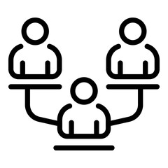 Fototapeta premium Human cooperation icon. Outline human cooperation vector icon for web design isolated on white background