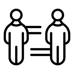 Teamwork icon. Outline teamwork vector icon for web design isolated on white background