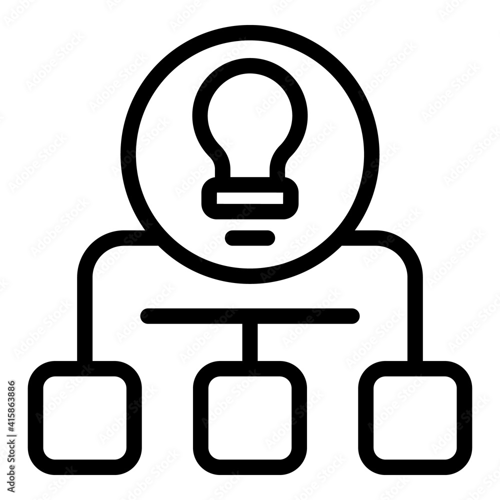 Poster idea contribution icon. outline idea contribution vector icon for web design isolated on white backg