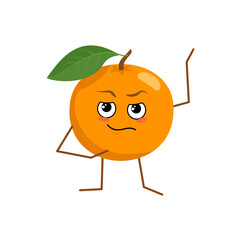 Cute orange character with face and emotions