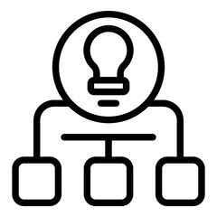 Idea contribution icon. Outline idea contribution vector icon for web design isolated on white background