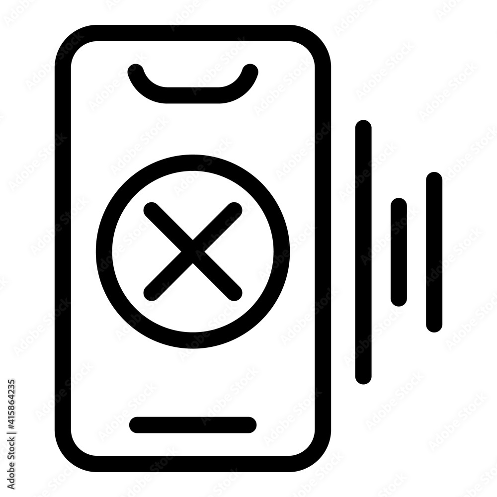 Poster phone voice command icon. outline phone voice command vector icon for web design isolated on white b