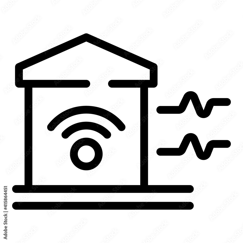 Poster smart home icon. outline smart home vector icon for web design isolated on white background