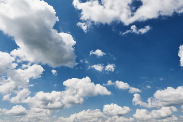 Naklejka na ściany i meble Blue sky background with clouds in summer day