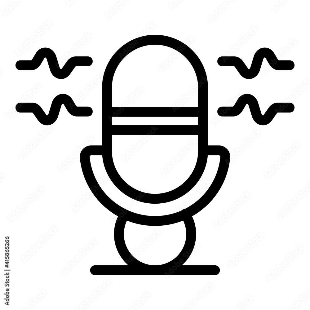 Poster speech recorder icon. outline speech recorder vector icon for web design isolated on white backgroun