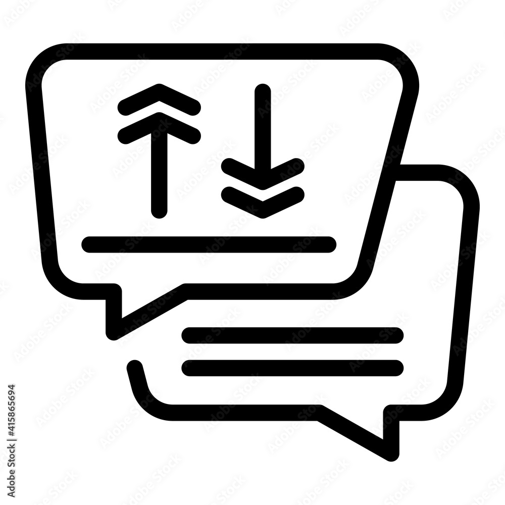 Poster repost message icon. outline repost message vector icon for web design isolated on white background
