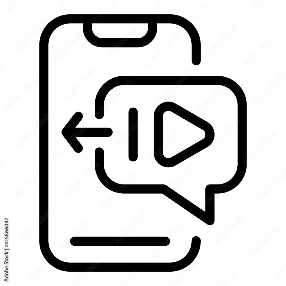 Poster repost video icon. outline repost video vector icon for web design isolated on white background