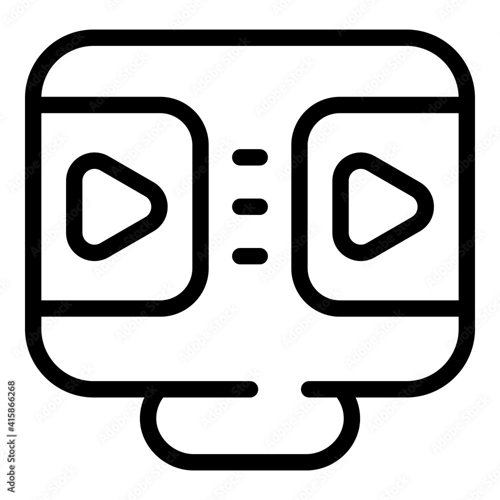 Poster next video icon. outline next video vector icon for web design isolated on white background