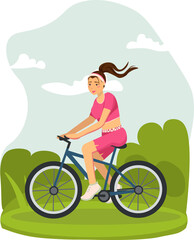 sports girl riding a bike