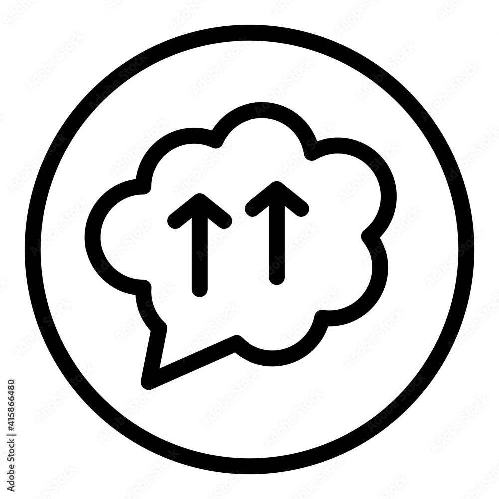 Poster repost cloud icon. outline repost cloud vector icon for web design isolated on white background