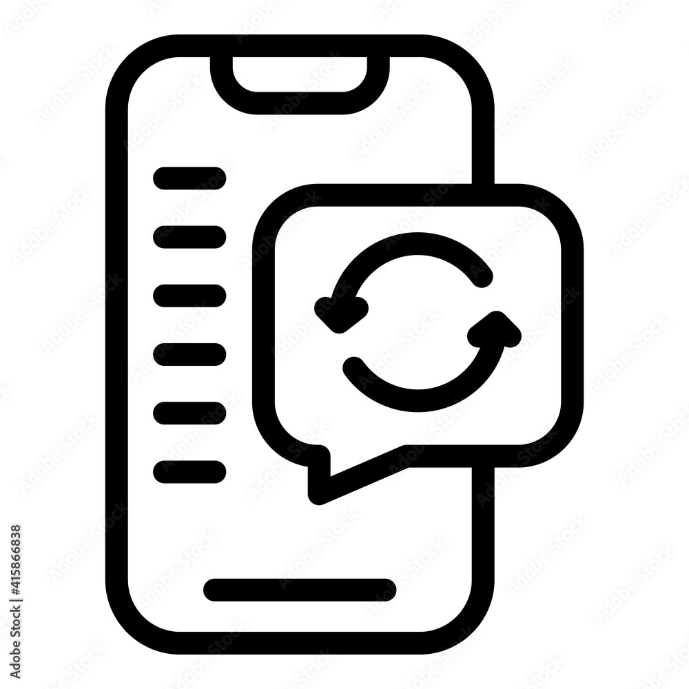 Poster phone refresh icon. outline phone refresh vector icon for web design isolated on white background