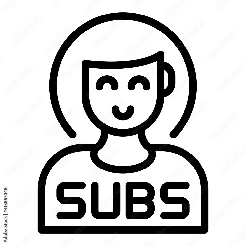 Poster subscriber icon. outline subscriber vector icon for web design isolated on white background