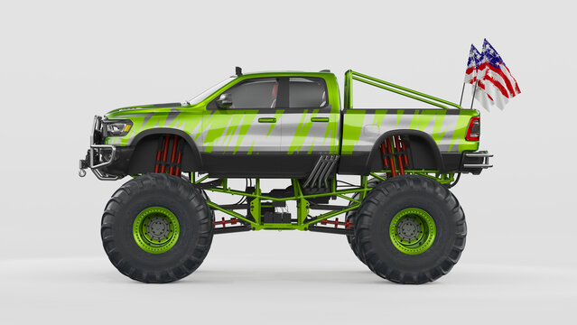 3D rendering of a brand-less generic monster truck © Andrus Ciprian