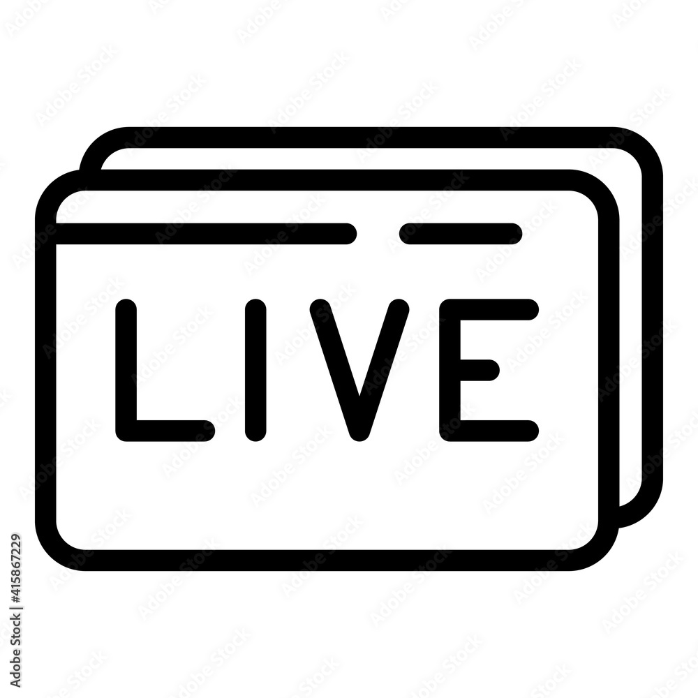 Poster live subscribe icon. outline live subscribe vector icon for web design isolated on white background