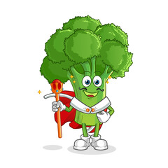 broccoli king vector. cartoon character