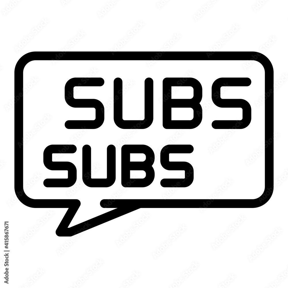 Poster Subscribe message icon. Outline subscribe message vector icon for web design isolated on white background