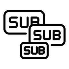 Subscribe button icon. Outline subscribe button vector icon for web design isolated on white background