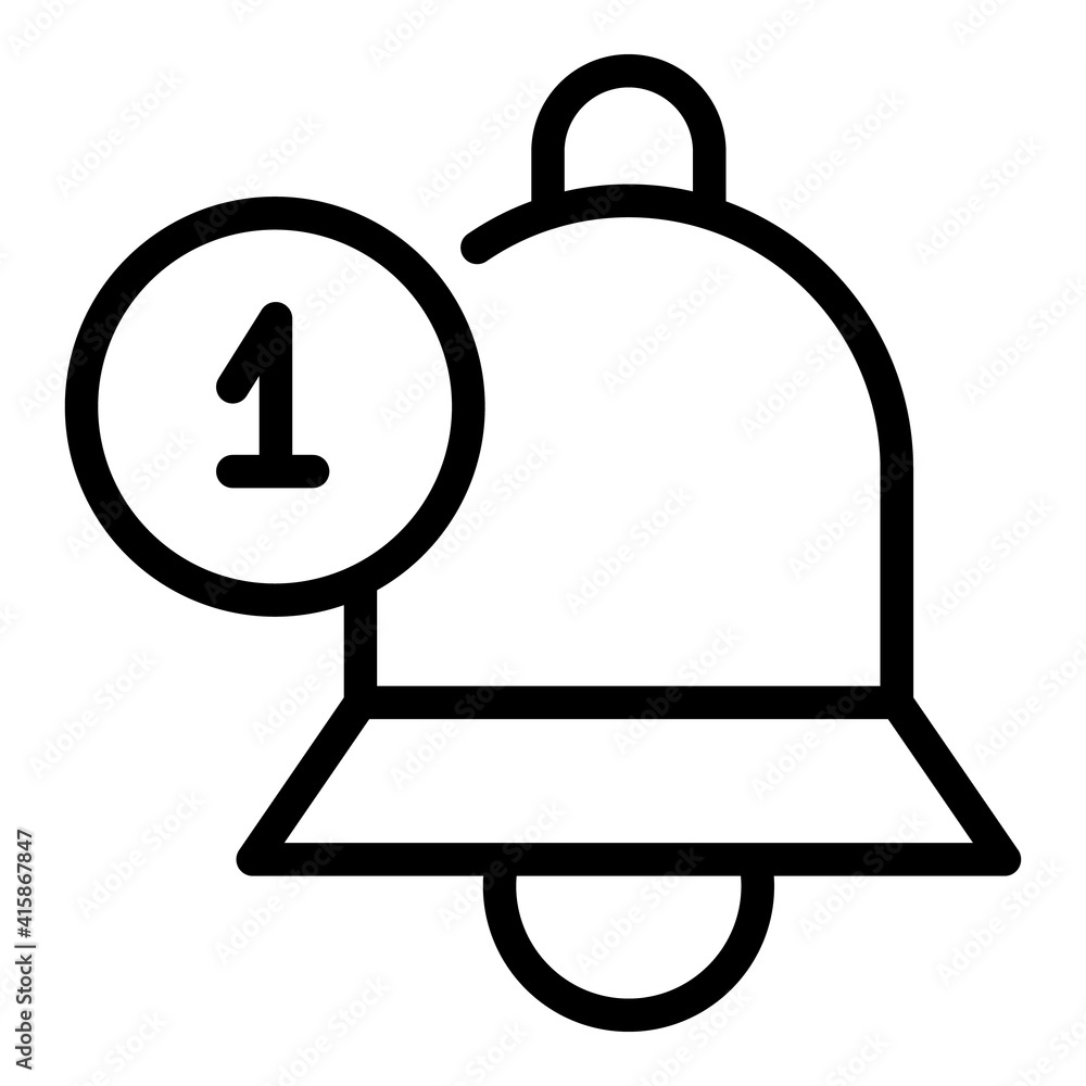 Poster bell subscribe button icon. outline bell subscribe button vector icon for web design isolated on whi