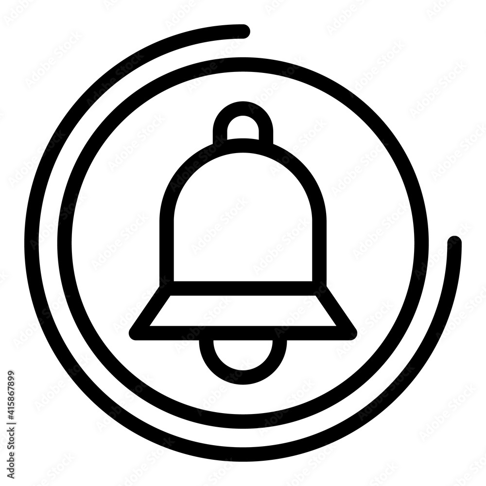 Poster click subscribe bell icon. outline click subscribe bell vector icon for web design isolated on white
