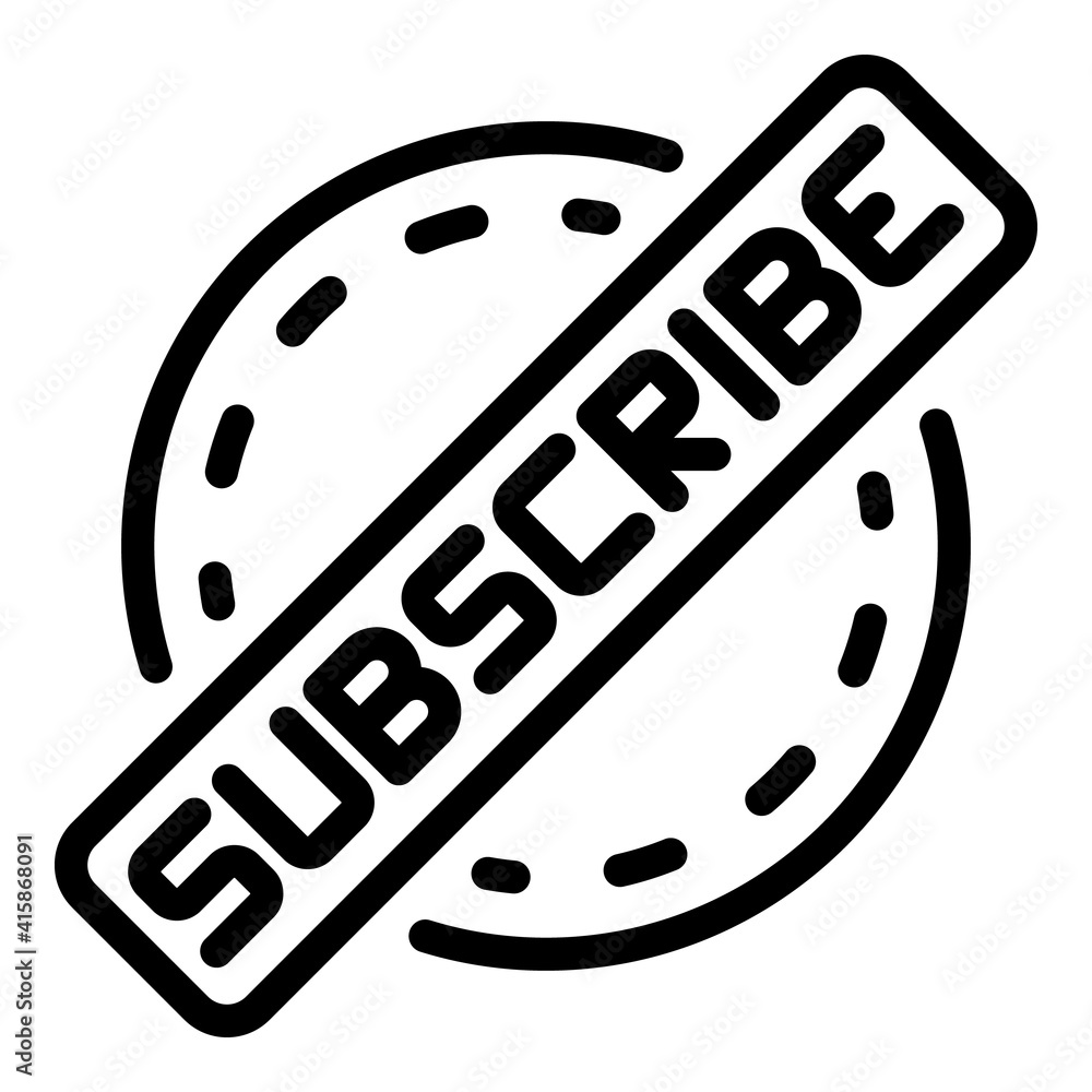 Poster social network subscribe icon. outline social network subscribe vector icon for web design isolated 