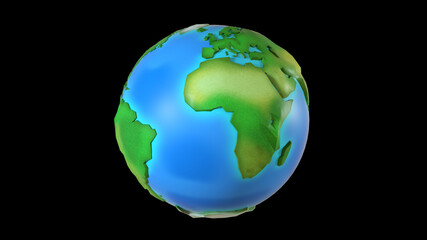 3d rendered illustration of Cartoon Earth. High quality 3d illustration