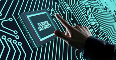 Internet, business, Technology and network concept. Cyber security data protection business...