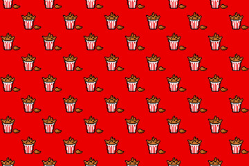 Red fried chicken pixel background