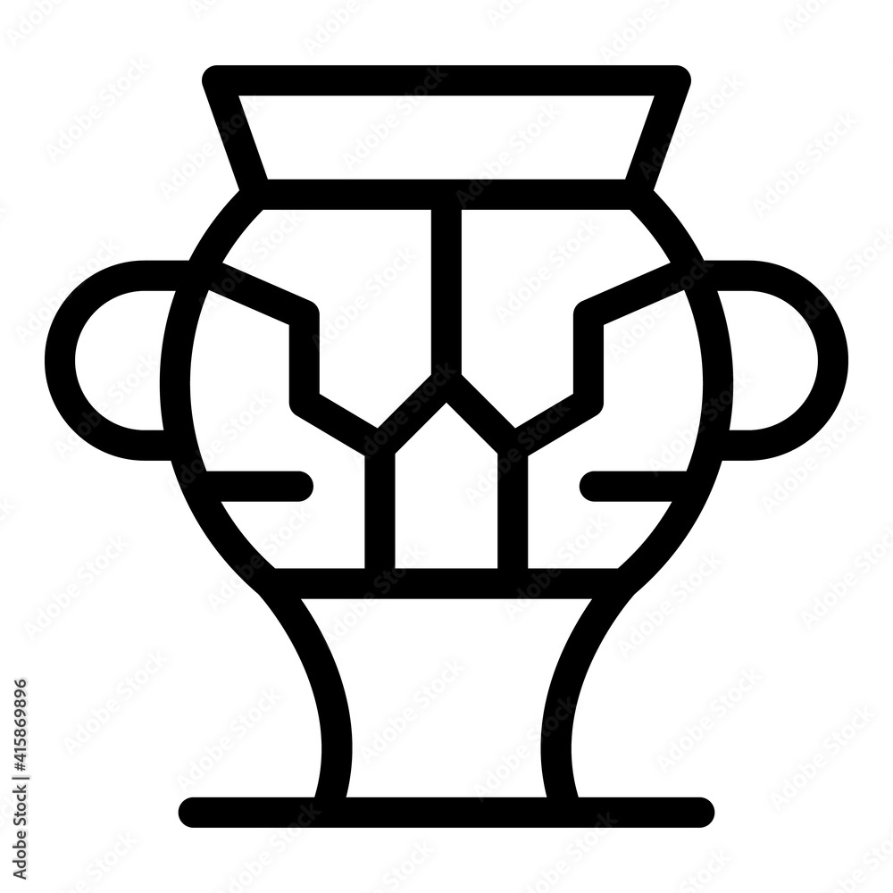 Poster exhibit amphora icon. outline exhibit amphora vector icon for web design isolated on white backgroun