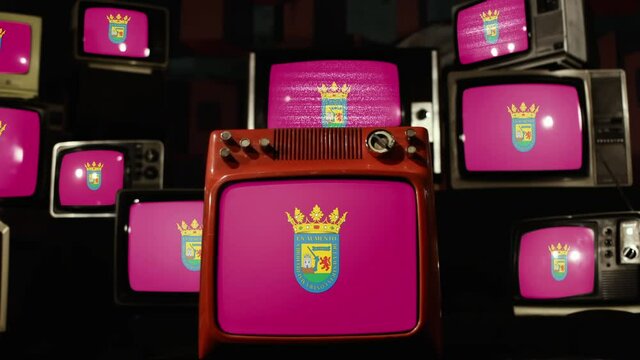 Flag of Alava, province of Spain and a historical territory of the Basque Country, and Vintage Televisions.