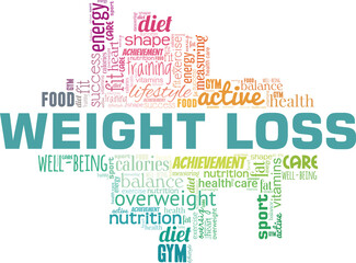 Fototapeta premium Weight loss vector illustration word cloud isolated on a white background.