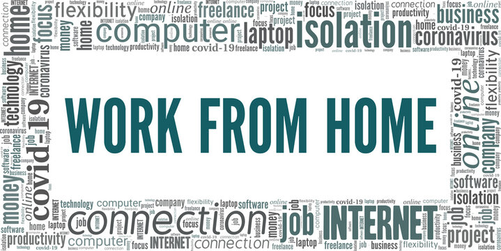 Work From Home Vector Illustration Word Cloud Isolated On A White Background.