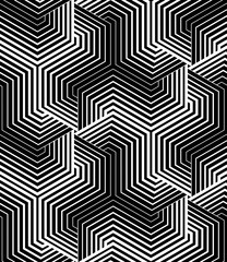 Vector geometric seamless pattern. Modern geometric background with hexagonal tiles.