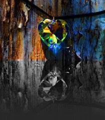 abstract crystal heart reflection jewel colors