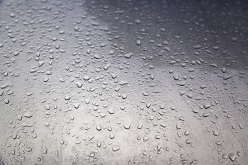 Water drops on metal