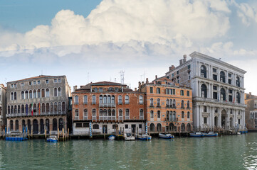 Panorama of the palaces of Venice on the Grand Canal - horizontal banner