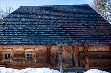 Old authentic wooden house of the 19th century