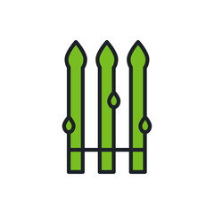 Asparagus icon. Linear color icon, contour, shape, outline isolated on white. Thin line. Modern design. Vector illustrations of vegetables.